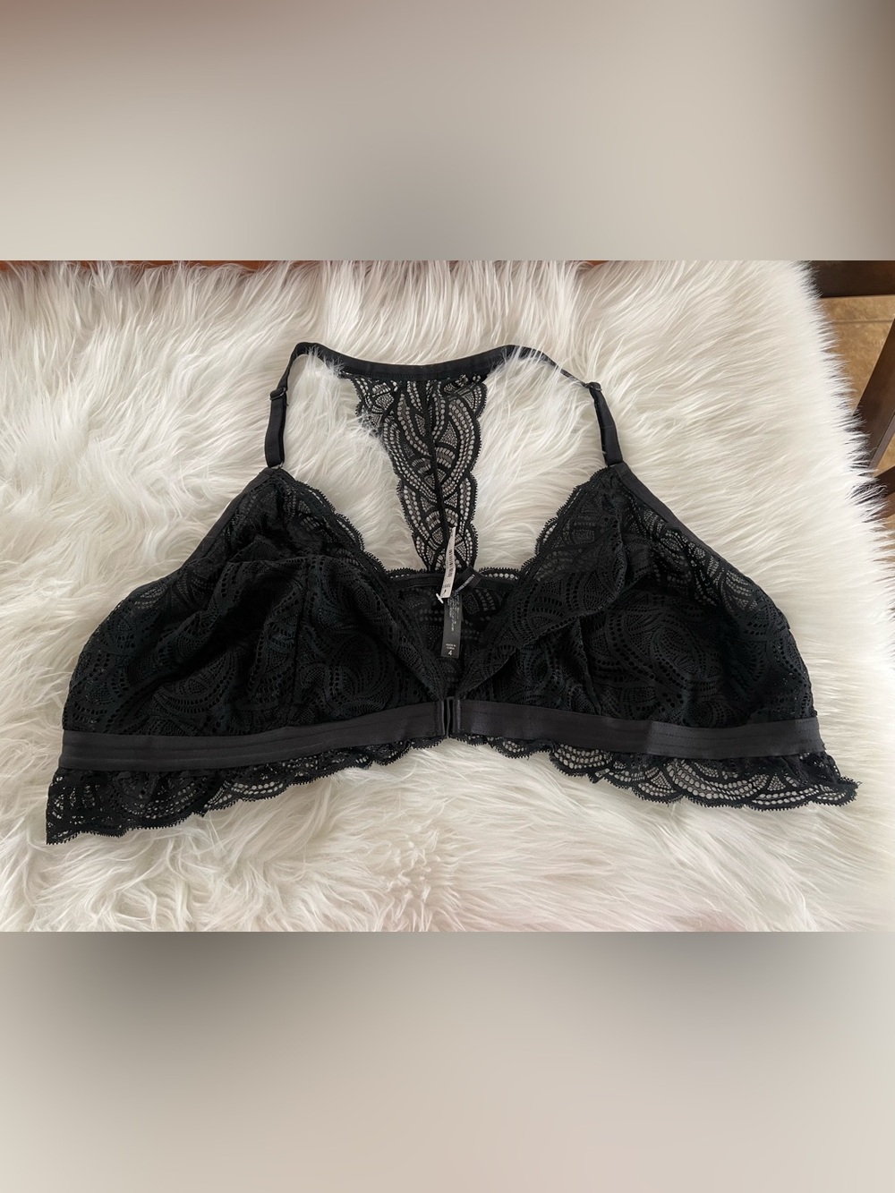 Lace Racerback Bralette - Black
